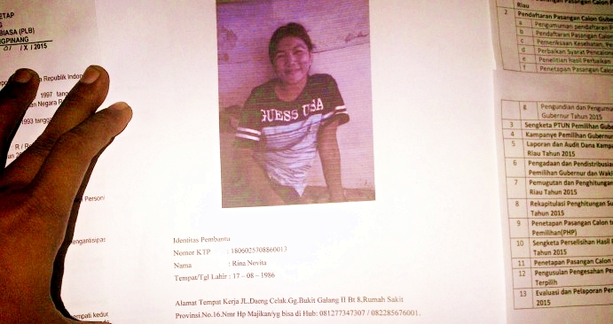 Asisten Rumah Tangga yang dilaporkan majikannya kabur. Foto NOVENDRA